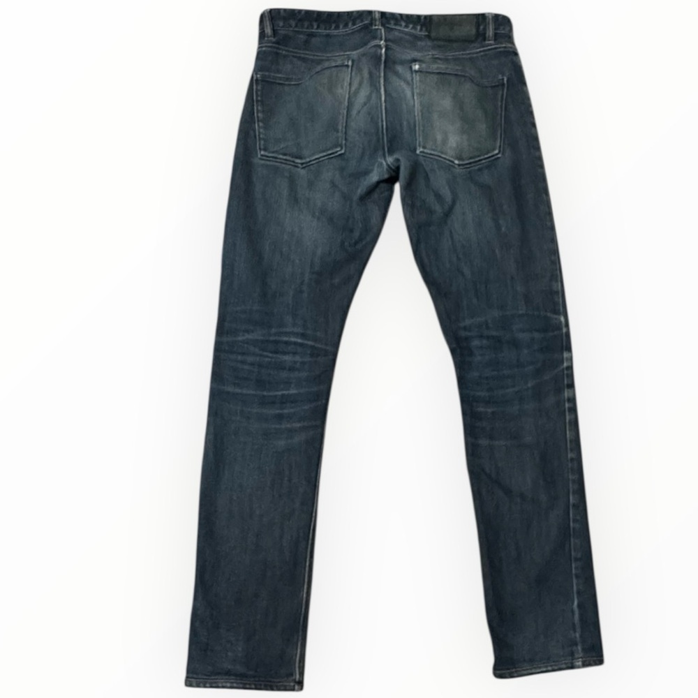 THEORY Dark Blue Distressed Straight Leg Jeans 31  Mid Rise Designer Luxury - Picture 2 of 6
